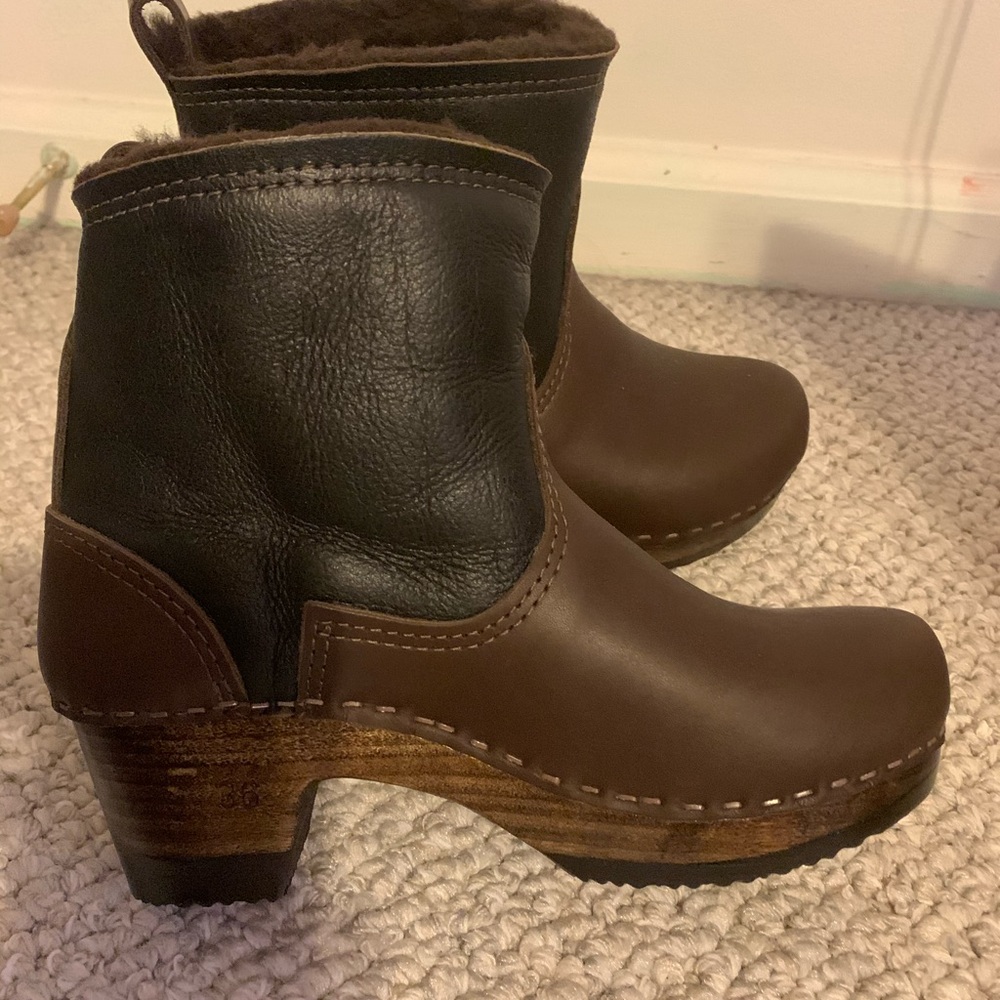No. 6 shearling NEW clog boot 36 black/brown beautiful! Sven